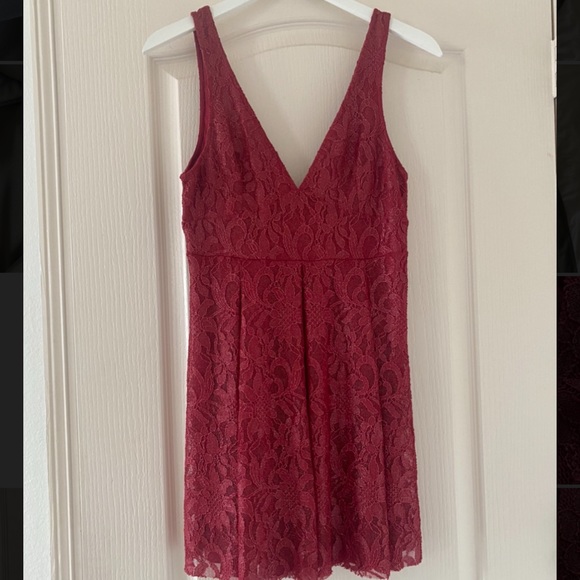 Free People Burgundy lace dress - Picture 1 of 3